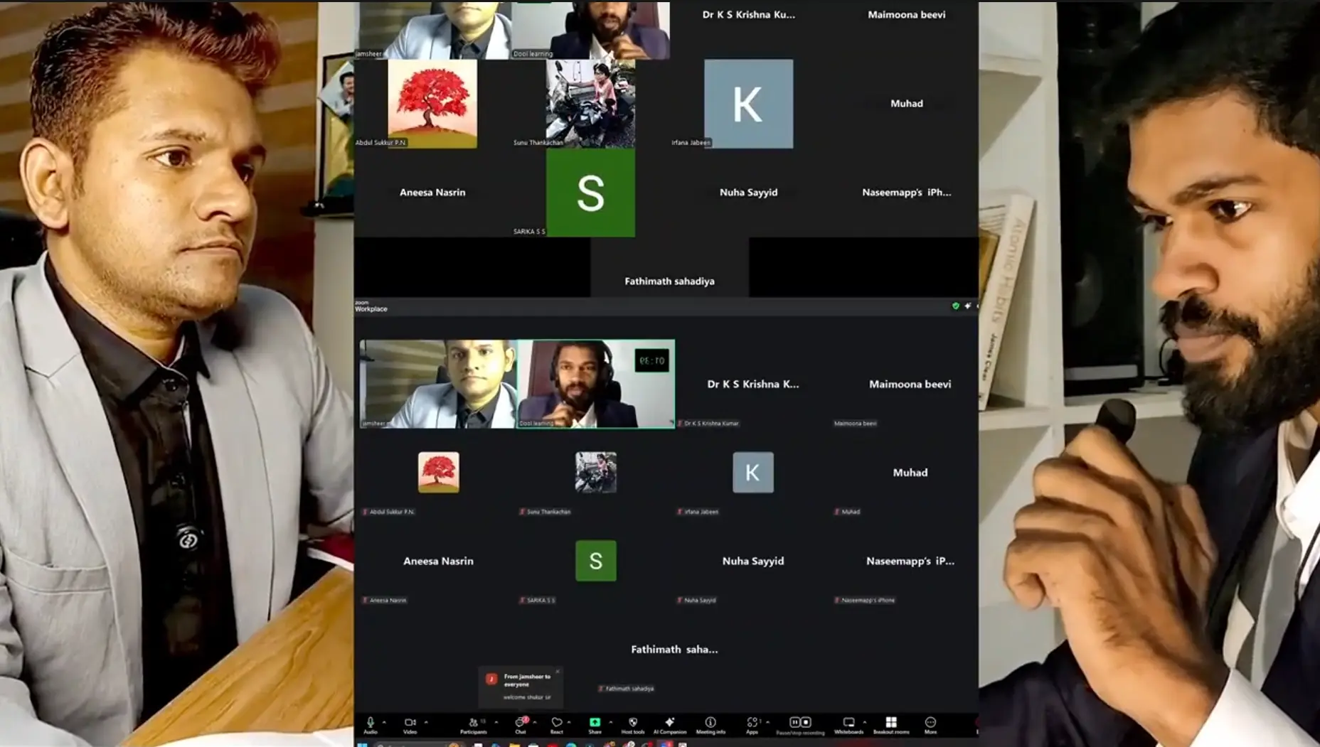 Influency English public-speaking session with members on a video call